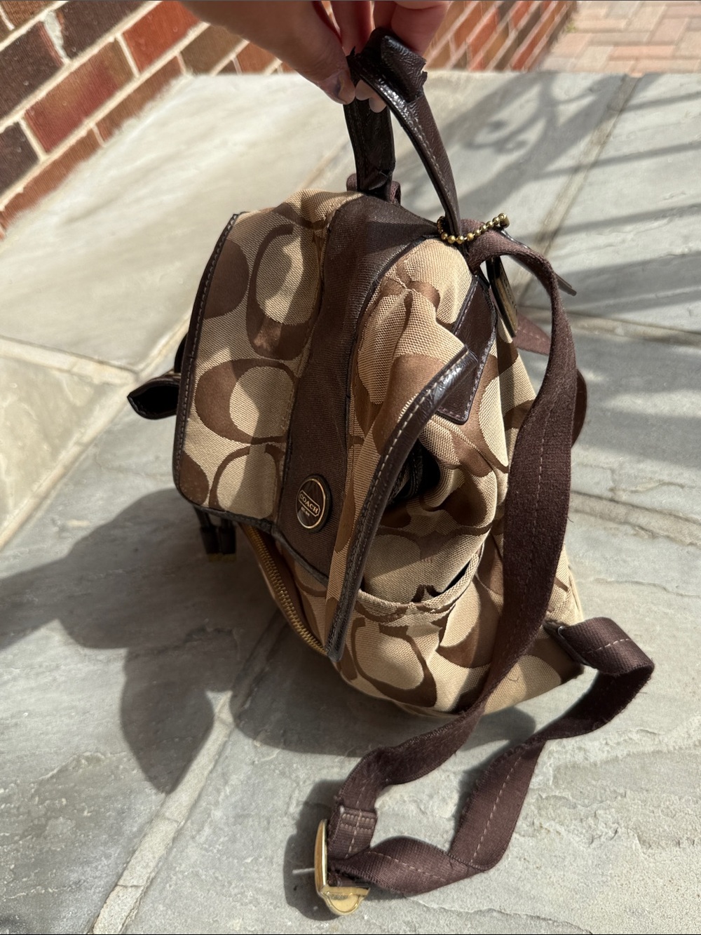 Vintage Coach Signature C Canvas Backpack - Picture 7 of 7